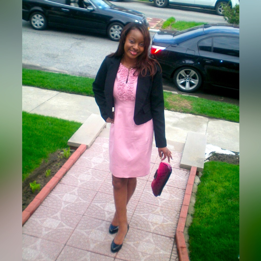 Pink linen dress